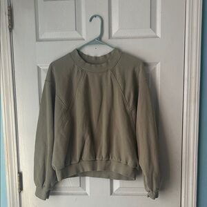 ALLFENIX Olive Green Crew Neck Sweater
